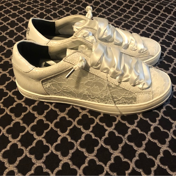 🛑Sold🛑Womens White Lace Sheer Bow Sz 37 /US 7 Italy - Picture 10 of 13